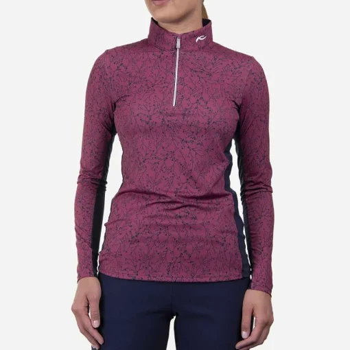 KJUS Midlayers & Sweaters-Women'S Sunshine Printed Half-Zip Red Plum/Atlanta Blue