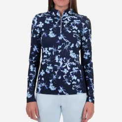 KJUS Midlayers & Sweaters-Women'S Sunshine Printed Half-Zip Icy Blue/Atlanta Blue