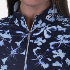 KJUS Midlayers & Sweaters-Women'S Sunshine Printed Half-Zip Icy Blue/Atlanta Blue