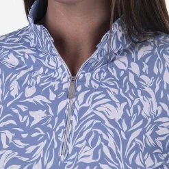 KJUS Midlayers & Sweaters-Women'S Sunshine Printed Half-Zip Calm Blue/White