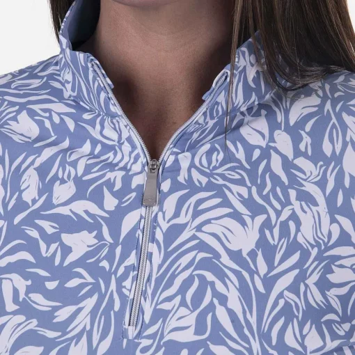 KJUS Midlayers & Sweaters-Women'S Sunshine Printed Half-Zip Calm Blue/White