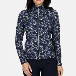 KJUS Midlayers & Sweaters-Women'S Sunshine Printed Jacket Flax Yellow/Atlanta Blue