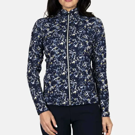 KJUS Midlayers & Sweaters-Women'S Sunshine Printed Jacket Flax Yellow/Atlanta Blue
